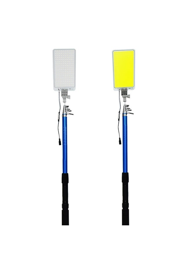 JIHAM Outdoor Fishing LED Lamp Combo with Adjustable Fishing Rod, Ground Stake Holder, 5 Meter Wire, Remote Control and Strong Battery Clips for Lake and Sea Fishing - Image 4